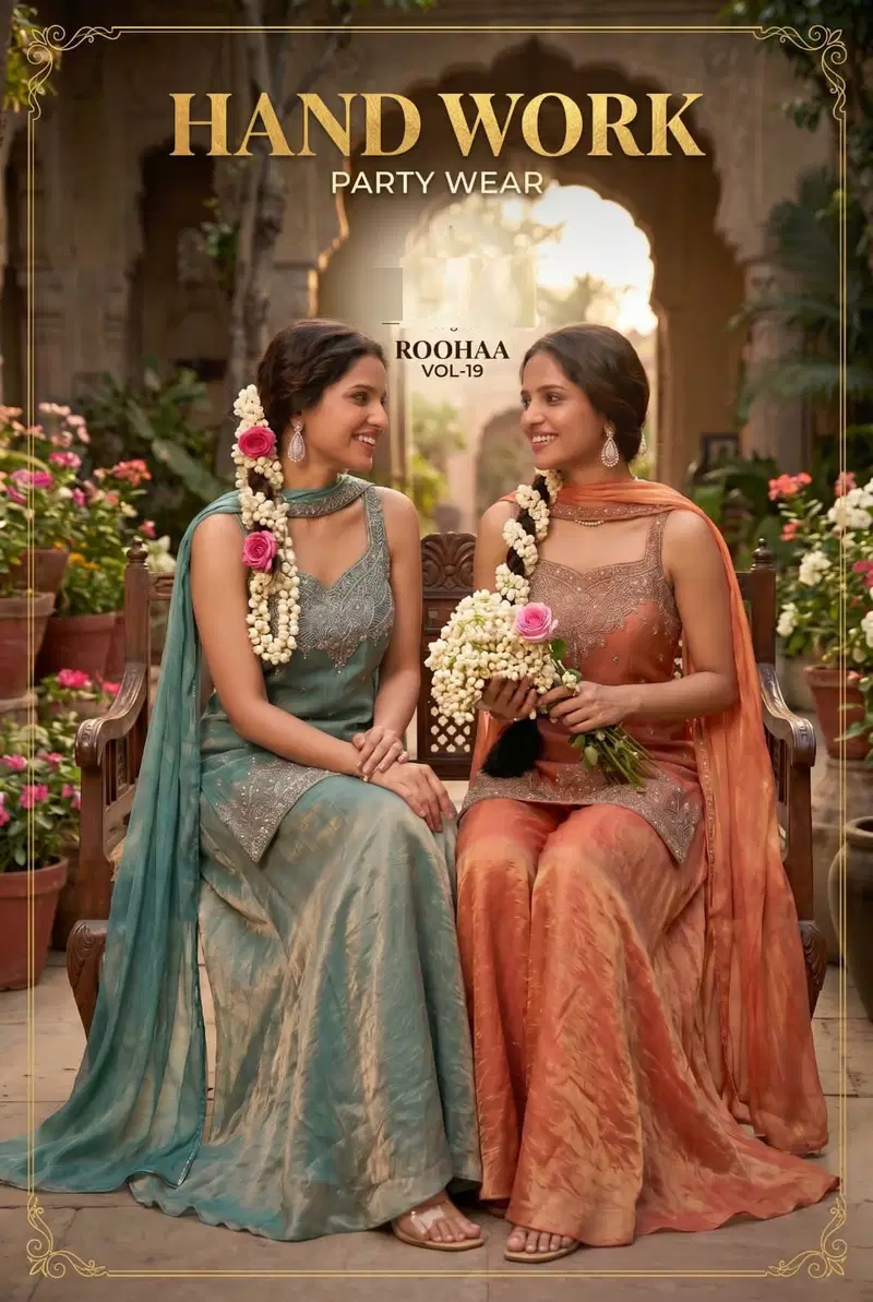 Roohaa Vol 19 Tora Silk With Hand Work Salwar Kameez Collection