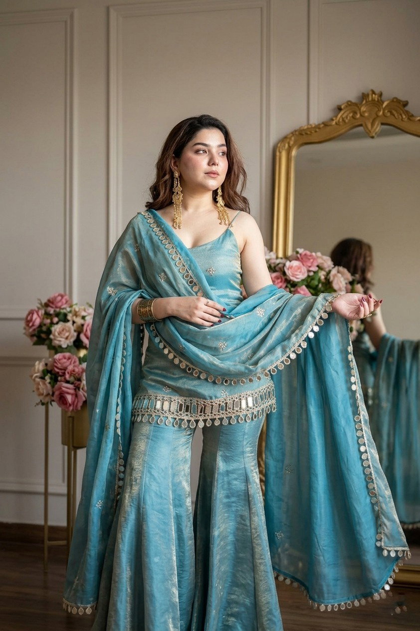 Tc 385 Fandy Embroidered Kurti With Bottom Dupatta