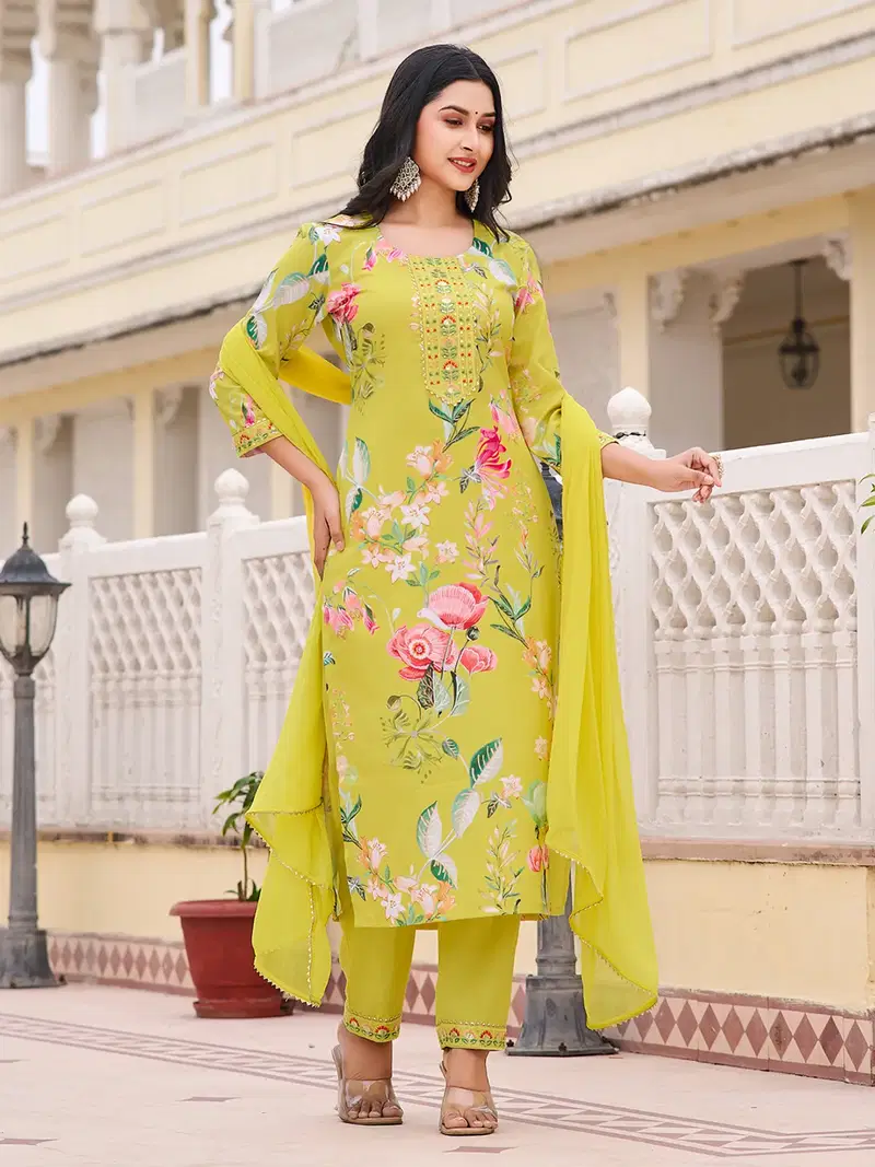 Dhruvi 431 Cotton Printed Kurti Bottom And Dupatta Collection