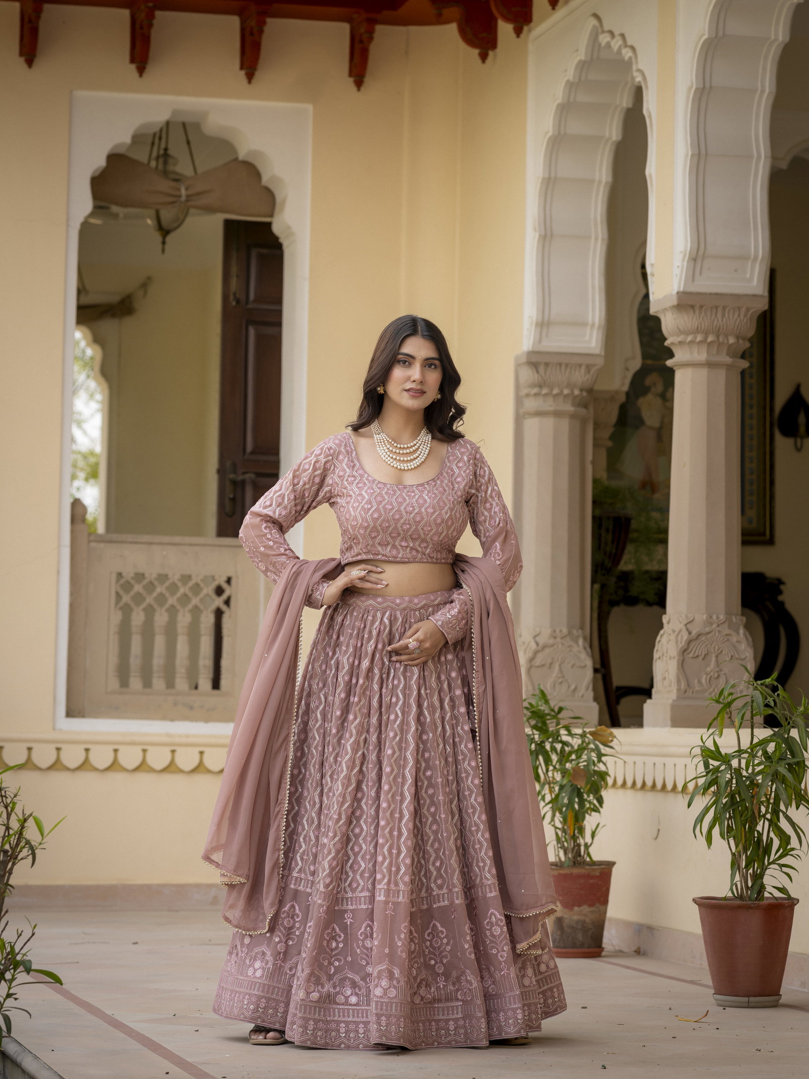 Tc 141 Faux Georgette Embroidered Lehenga Choli