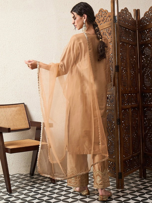 Navya Kurti 252 Party Wear Embroidery Worked Silk Blend Kurti with Bottom and Dupatta