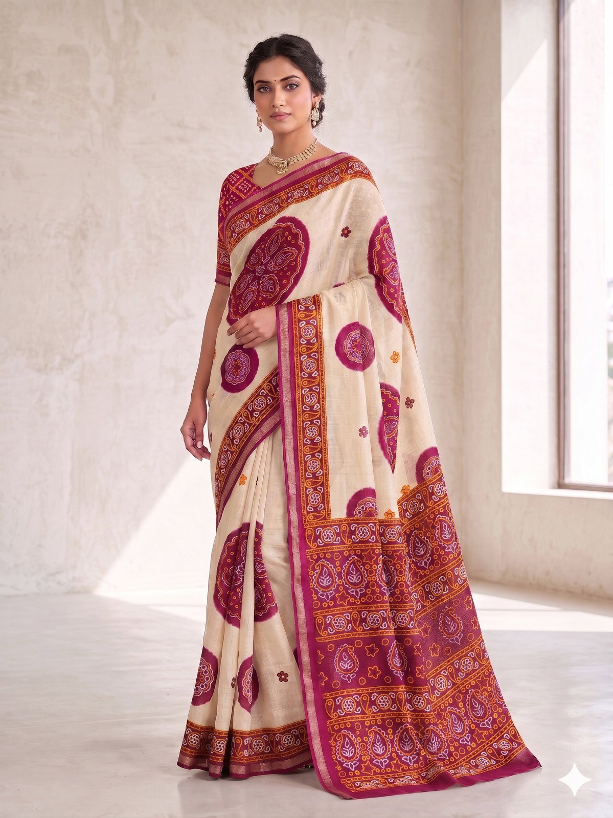 VLC Bandhani Model Silk Kasumbo Bandhani Saree