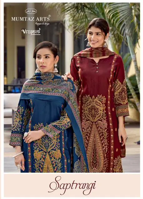 Mumtaz Arts Saptrangi Viscose Jam Digital Printed Dress Material