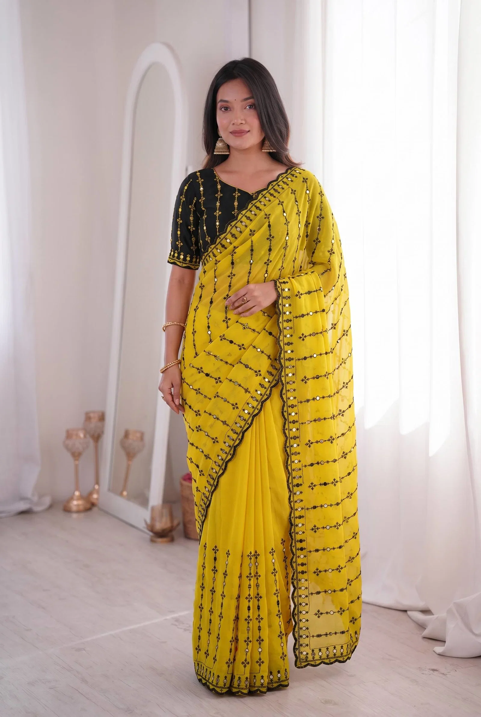 Bt 1310 Viscose Rangoli Embroidery Thread Worked Saree Collecttion