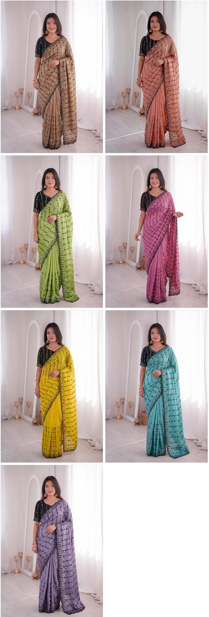 Bt 1310 Viscose Rangoli Embroidery Thread Worked Saree Collecttion