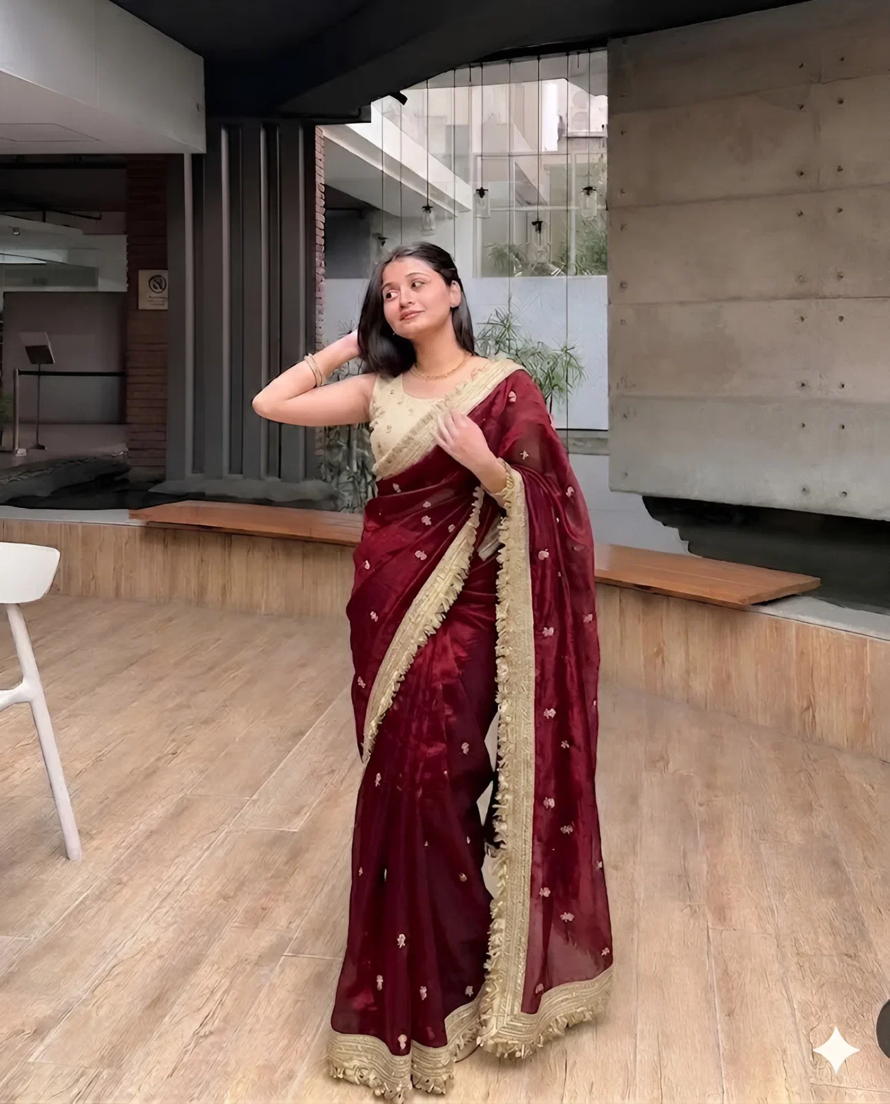 Fsatin Silk 1 Moss Silk Jacquard Butti Zari Weaving Saree Collection