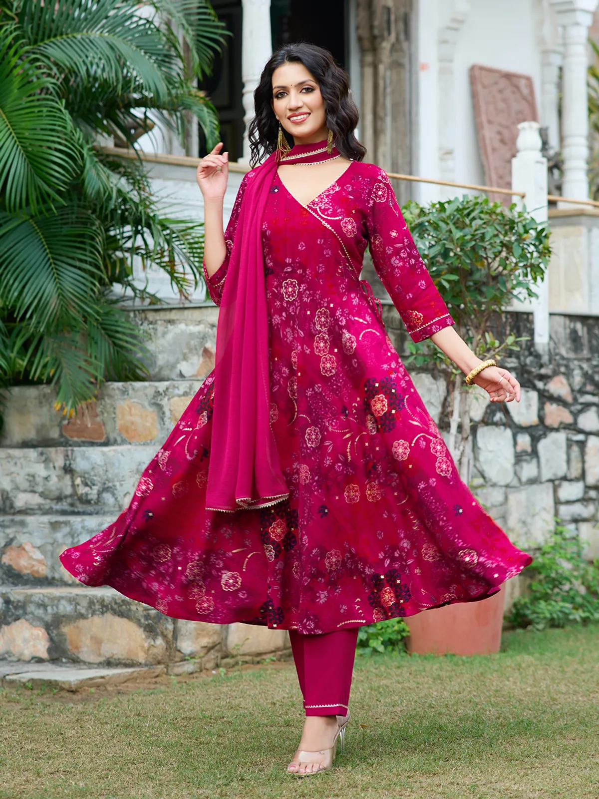 Dhruvi 434 Rayon Printed Kurti Pant And Dupatta Collection