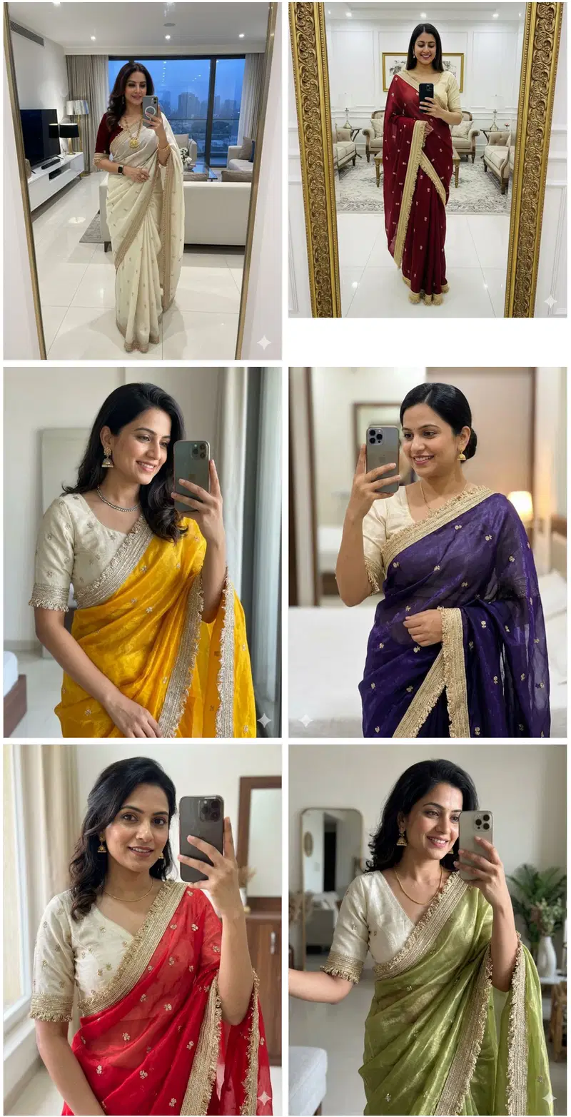 Bt 1309 Soft Fandy Sattin Silk Sequence Worked Saree Collection