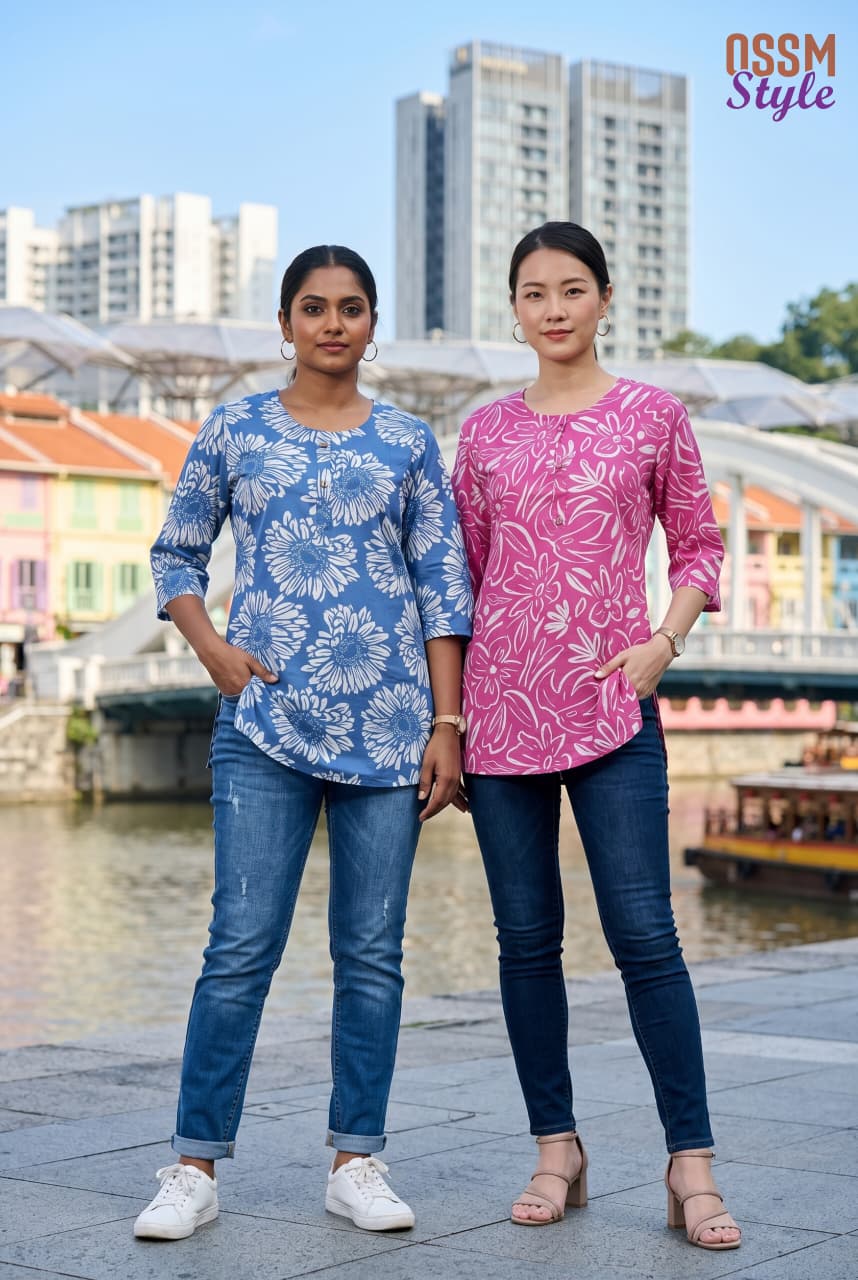 Ossm Style 198 Cotton Printed Short Top Collection