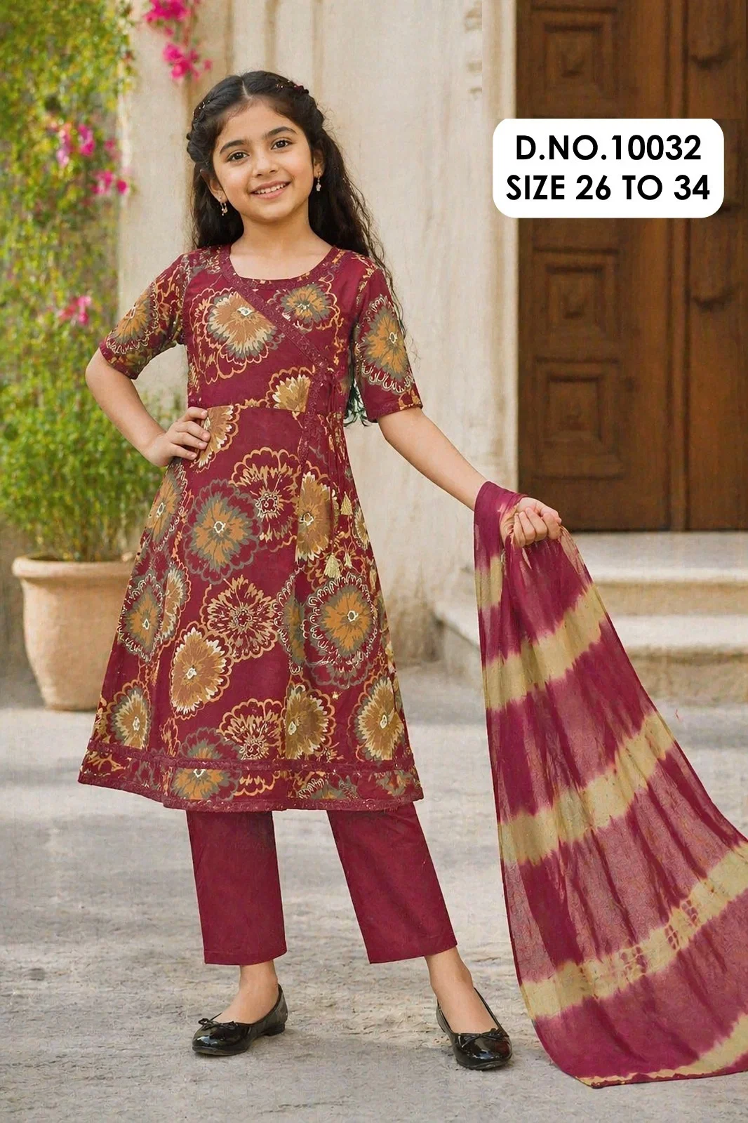 Charvika 10032 Rayon Kids Wear Kurti Pant And Dupatta Collection