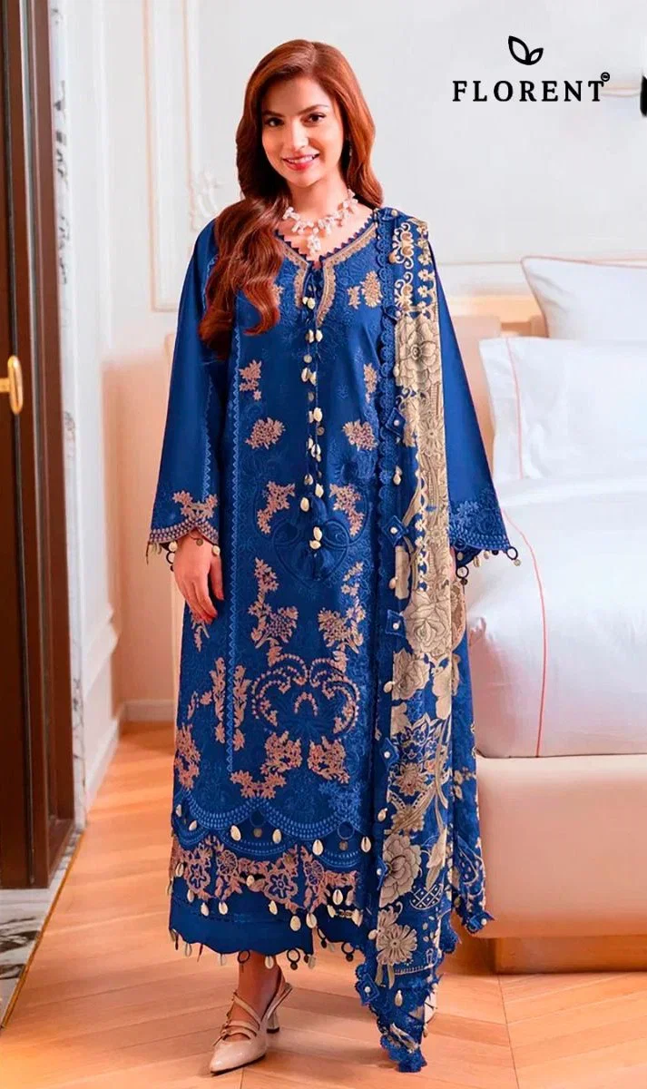Florent 1093 A To D Cambric Cotton Embroidered Salwar Kameez