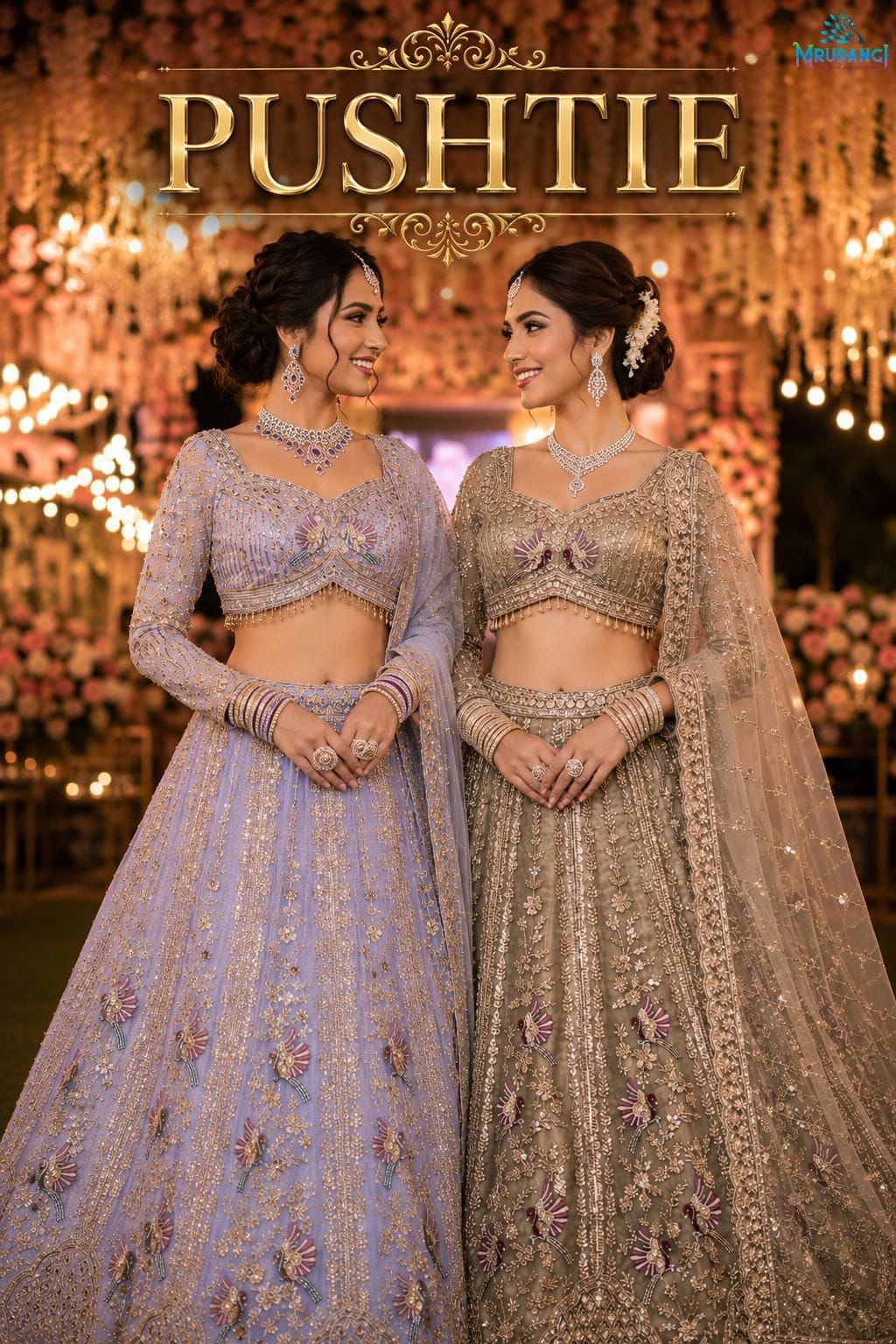 Mrudangi Pushtie Net With Beads Work Lehenga Choli Collection