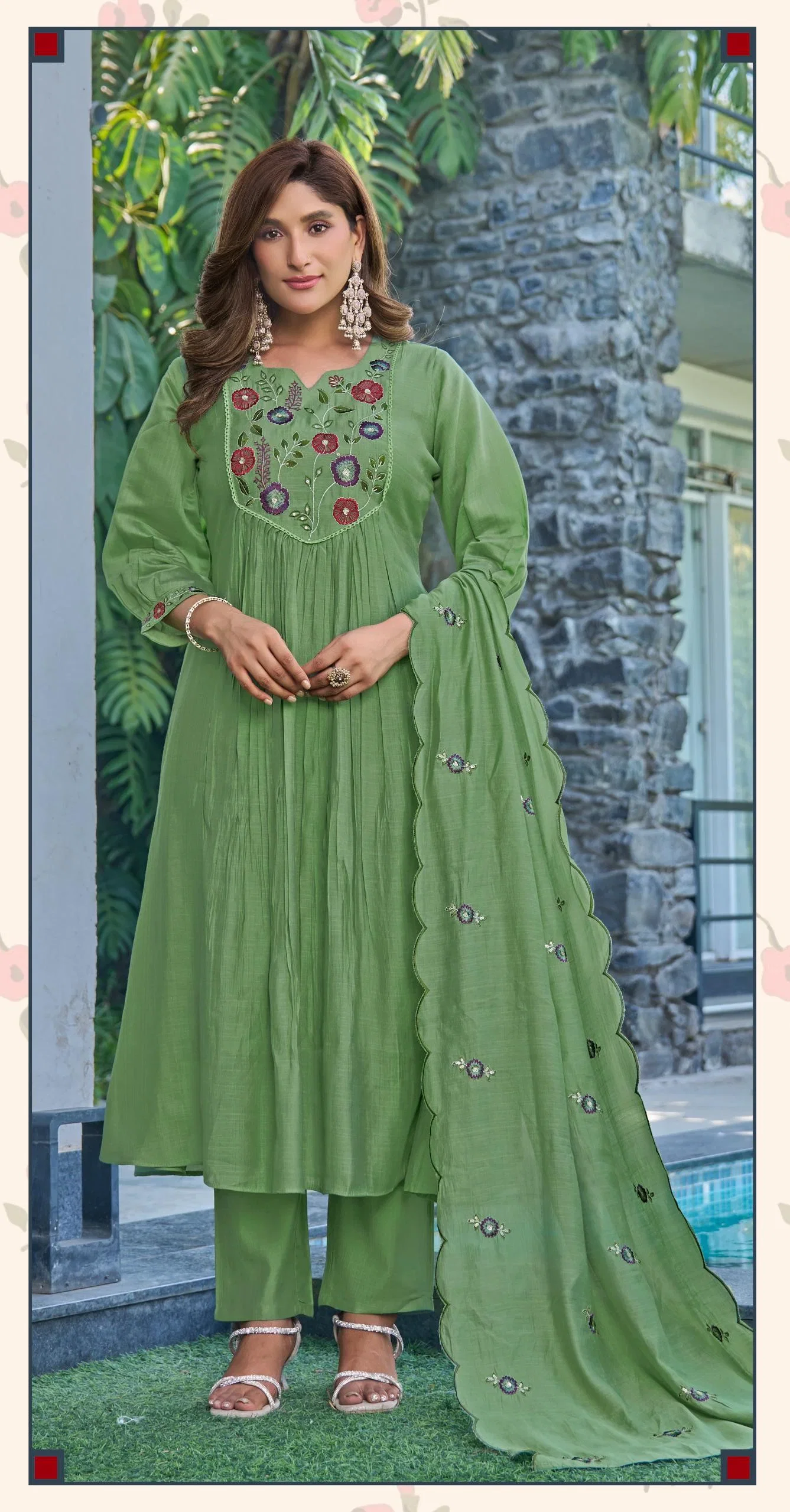 Ladies Flavour 3435 To 3437 Mul Vertican Embroidered Kurti With Bottom Dupatta