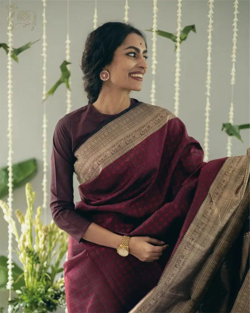 Soft Silk 6089 Lichi Silk Jacquard Work Saree