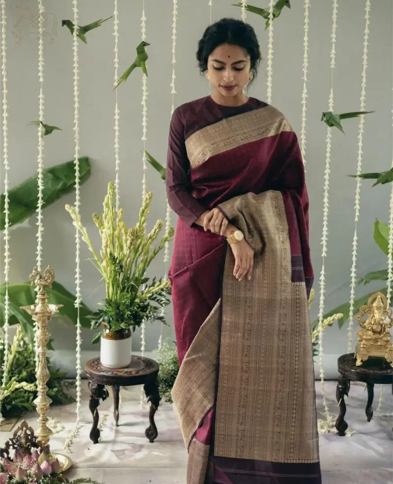 Soft Silk 6089 Lichi Silk Jacquard Work Saree