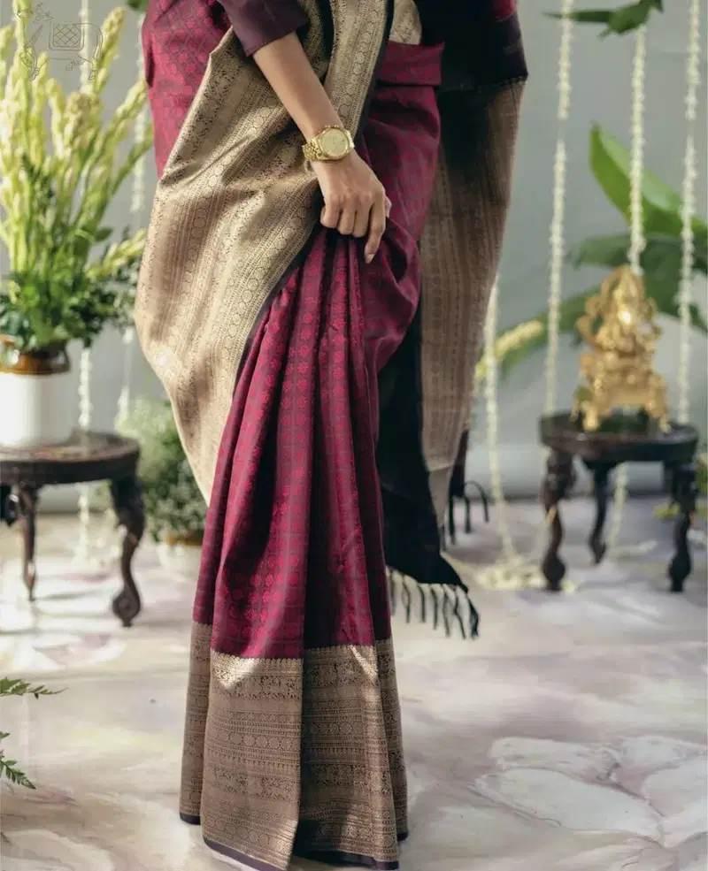 Soft Silk 6089 Lichi Silk Jacquard Work Saree