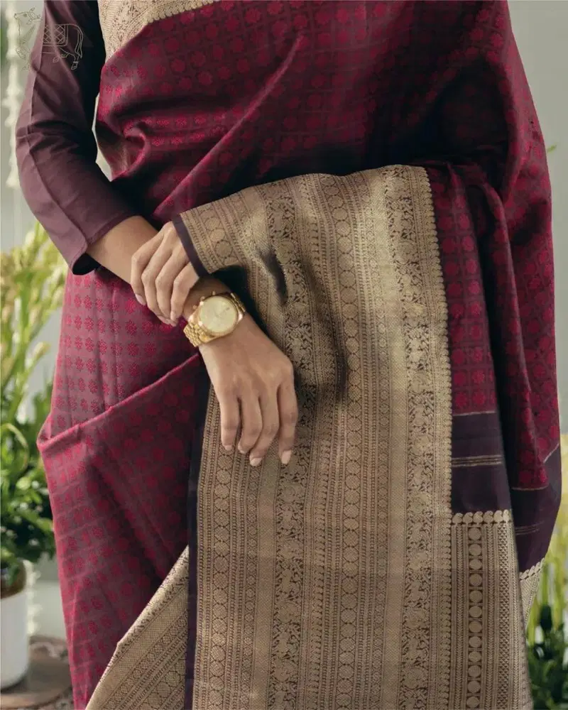 Soft Silk 6089 Lichi Silk Jacquard Work Saree
