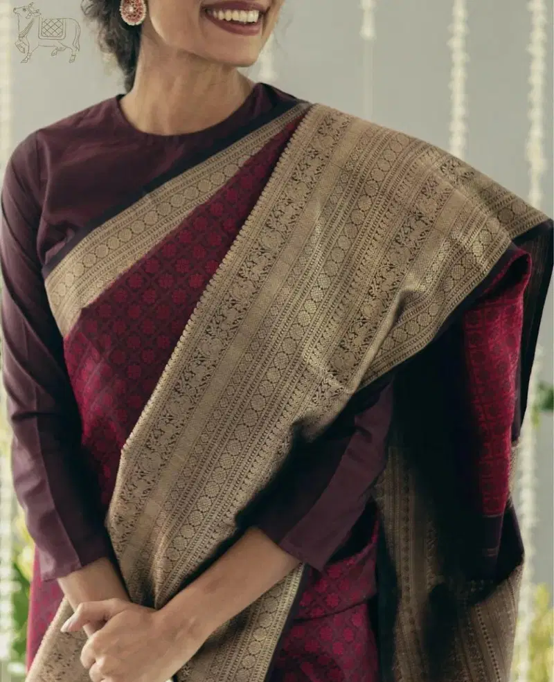 Soft Silk 6089 Lichi Silk Jacquard Work Saree