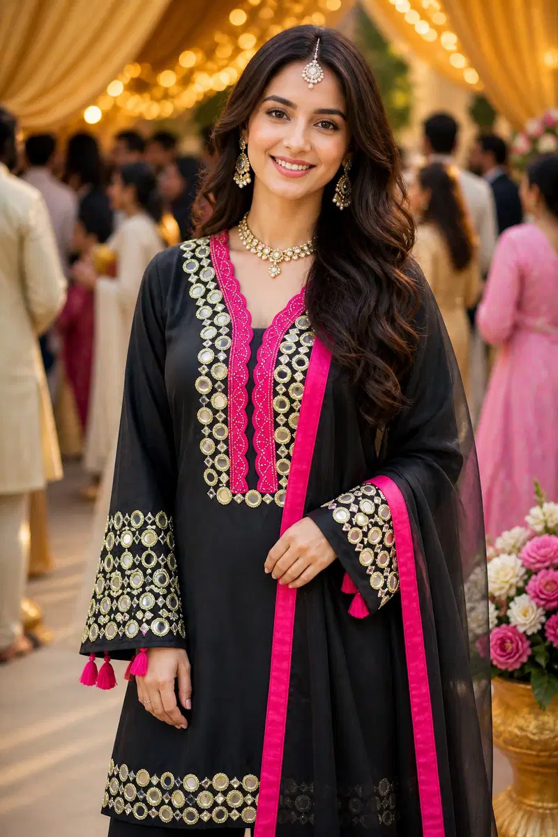 Mrudangi Janki Premium Silk Hand Mirror Worked Salwar Kameez Collection