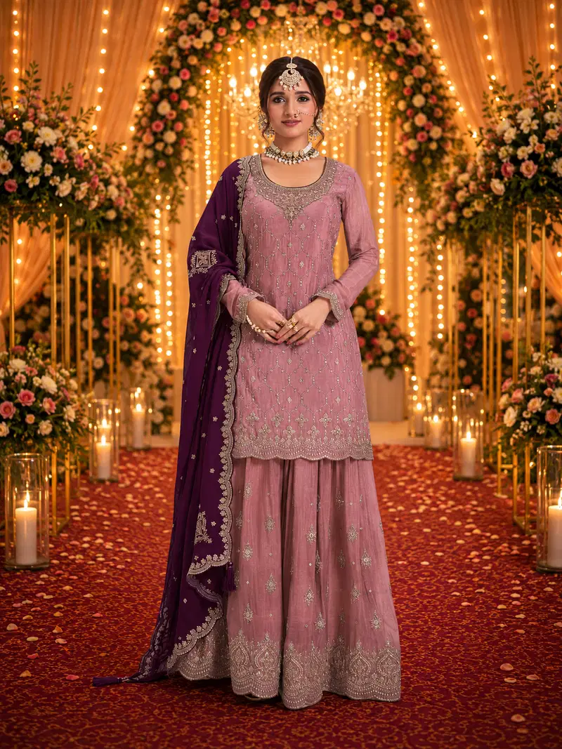 9Star Shiv Hit Chinon Sequence Worked Designer Salwar Kameez