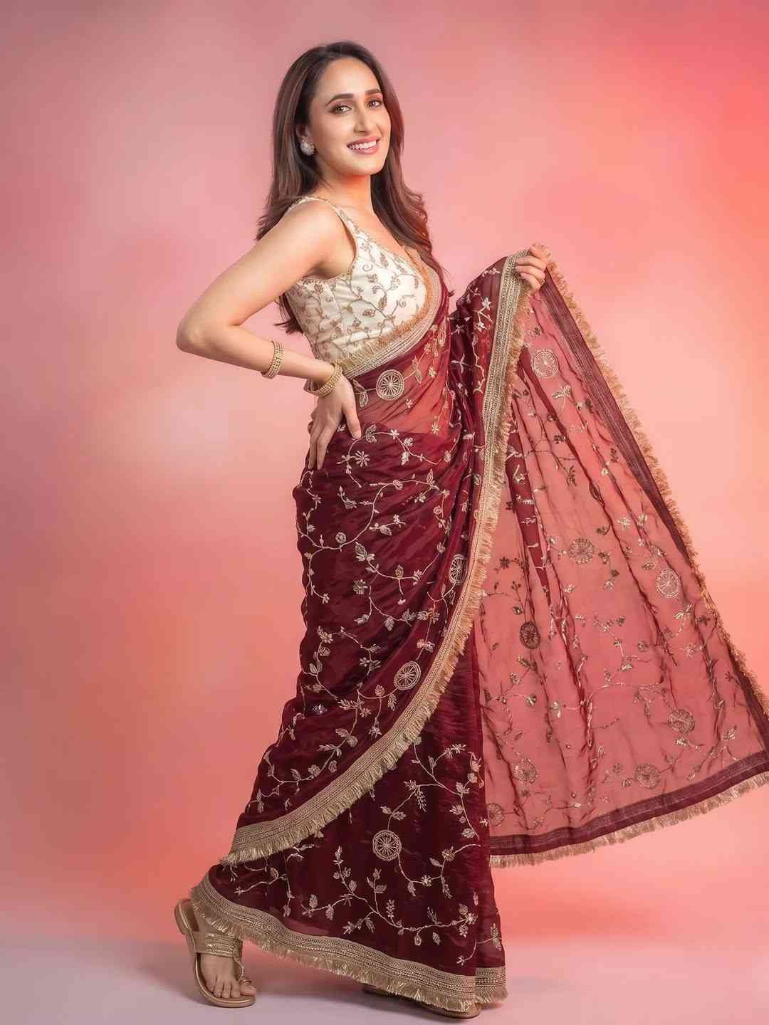 Kc 988 Space Silk Sequence Handworked Premium Saree Collection