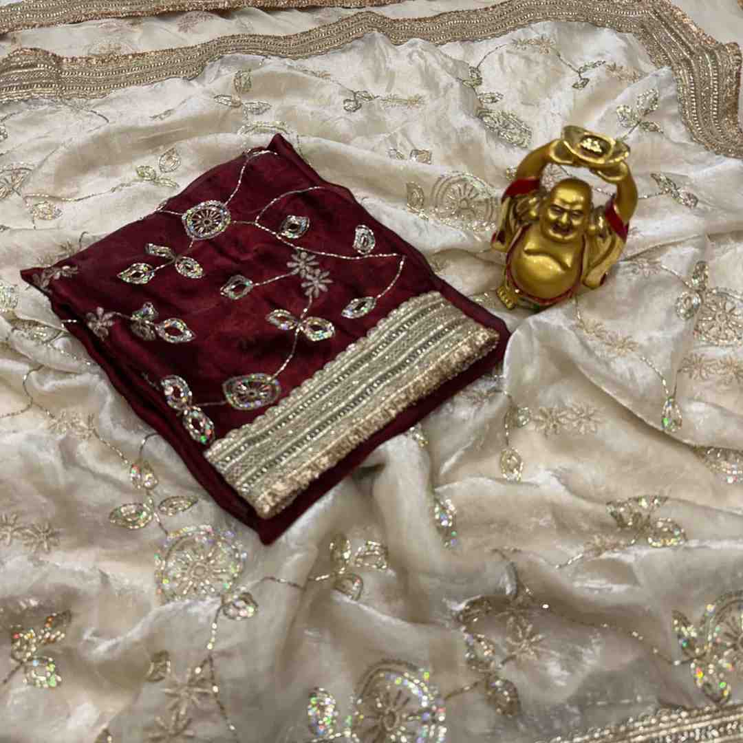 Kc 988 Space Silk Sequence Handworked Premium Saree Collection