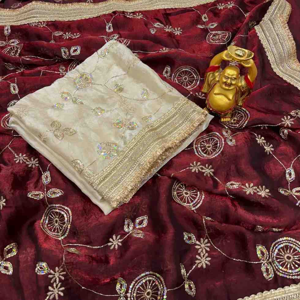 Kc 988 Space Silk Sequence Handworked Premium Saree Collection