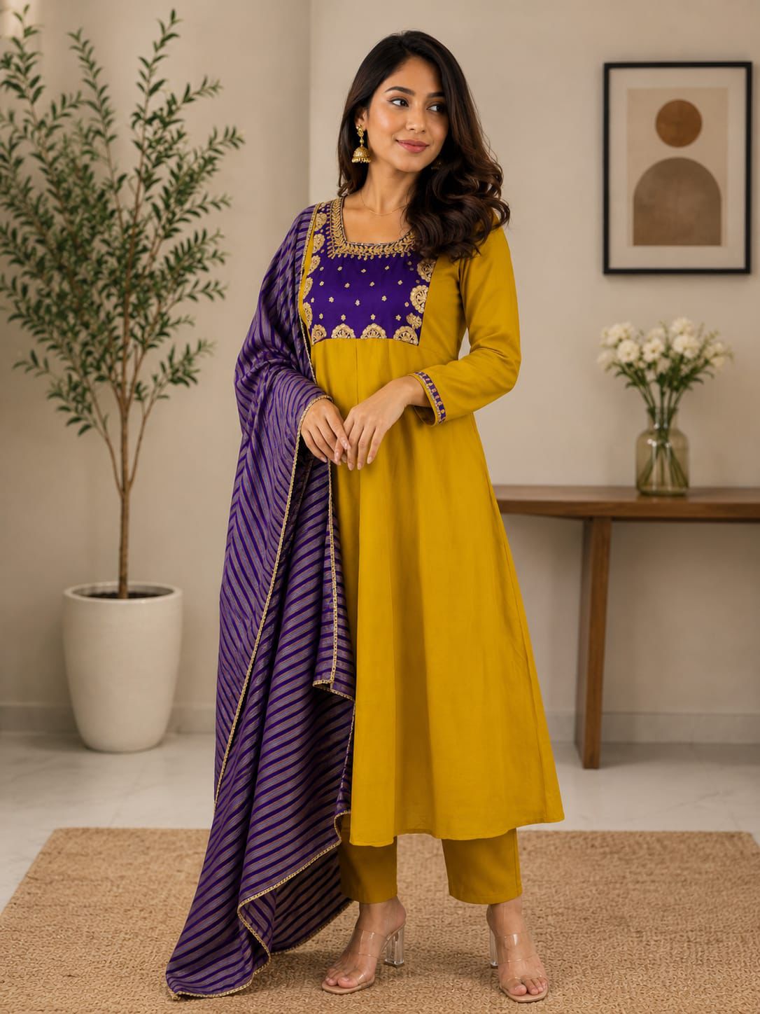 NCO 185 Viscose Mal Chanderi Sequins Coading Embroidery Kurti Bottom With Dupatta