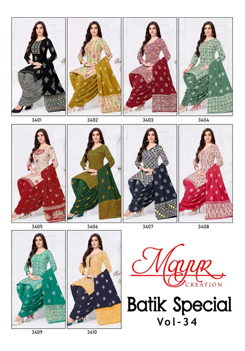 Mayur Batik Vol 34 Cotton Printed Dress Material Collection
