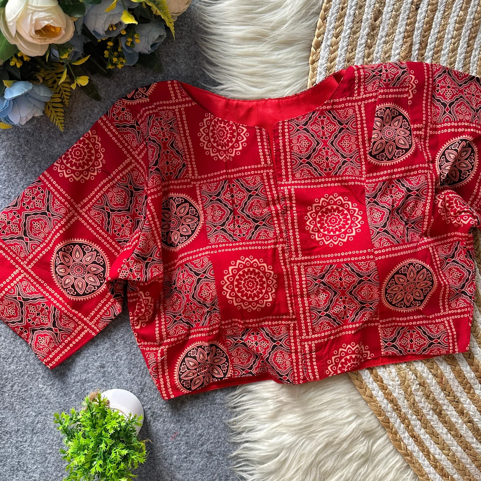 Ajrakh Fancy Vol 05 Pure Cotton Ajrakh Printed Blouse Collection