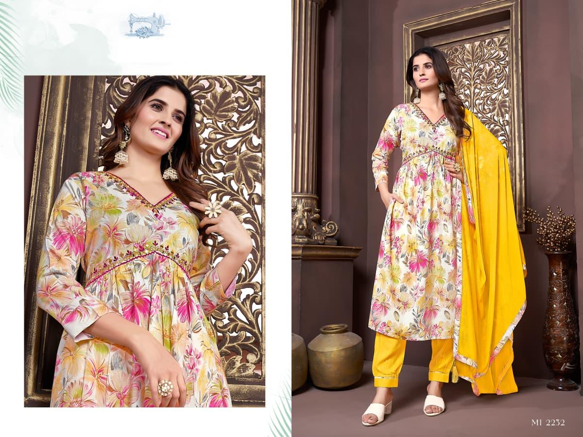 Lekha Sal Afghani Alia Vol 3 Rayon Handwork Kurti Bottom With Dupatta