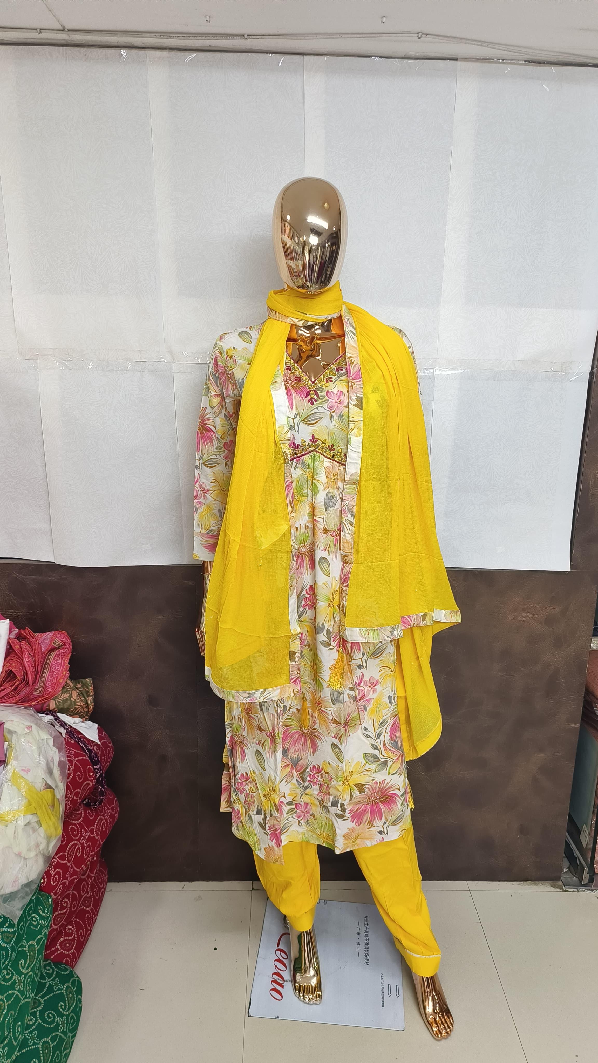 Lekha Sal Afghani Alia Vol 3 Rayon Handwork Kurti Bottom With Dupatta