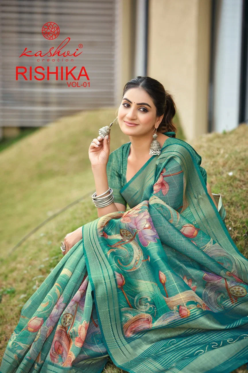 Kashvi Rishika Vol 1 Khadi Checks Digital Printed Saree