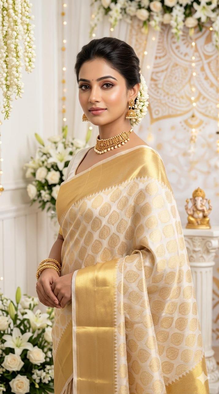 NCO 187 Soft Lichi Silk Jacquard All Over Saree