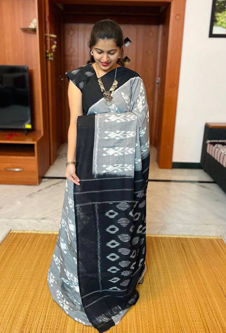 Sckr Ikkat B Linen Ikkat Printed Saree Collection