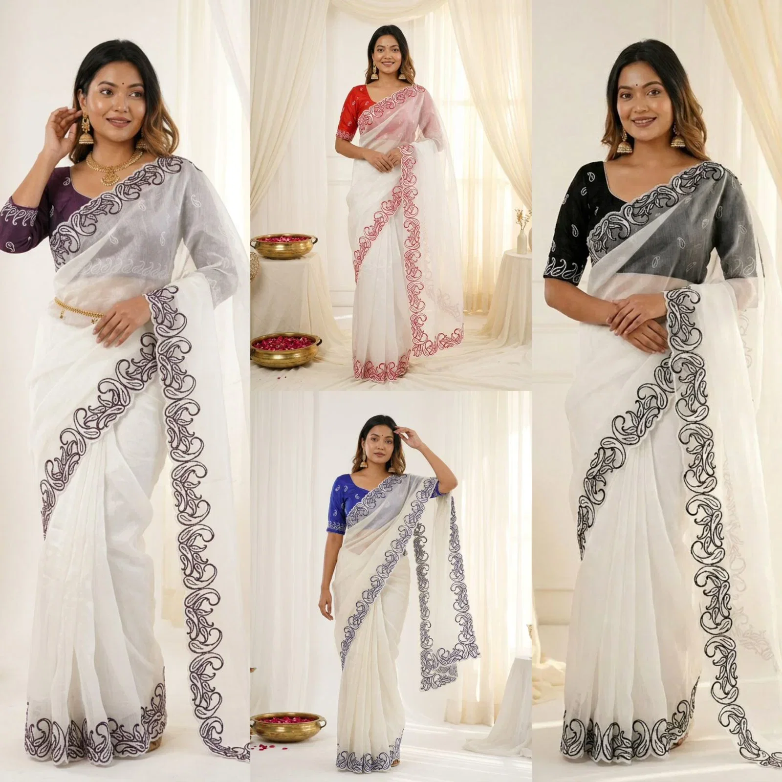 Vt 856 T Crunchy Silk Embroidered Cut Work Saree Collection