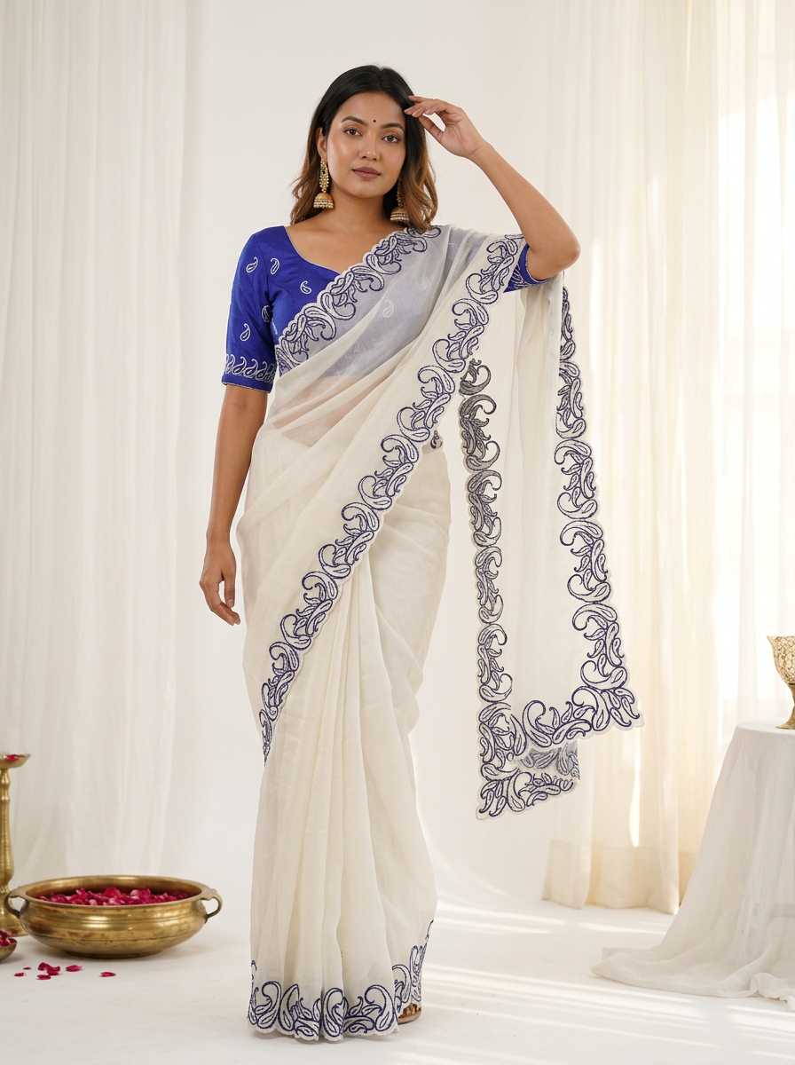 Vt 856 T Crunchy Silk Embroidered Cut Work Saree Collection