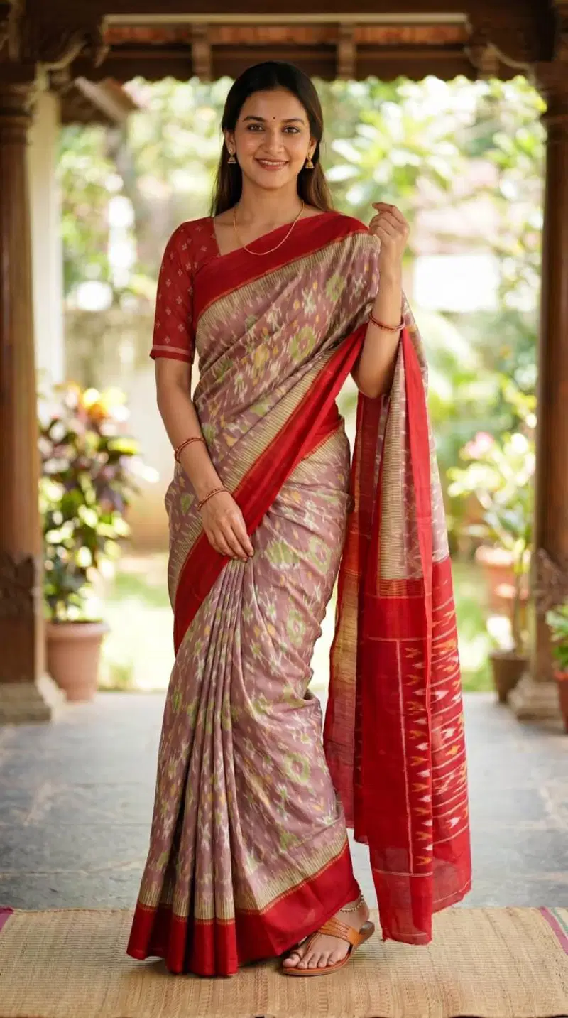 Sckr Ikkat C Linen Ikkat Printed Woven Saree Collection
