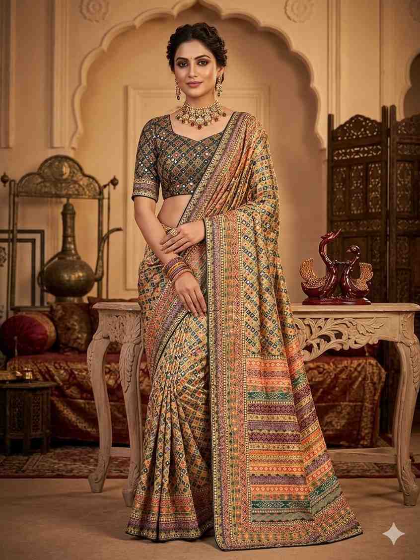 Kc 2105 Soft Chinon Printed Designer Party Wear Saree Collection