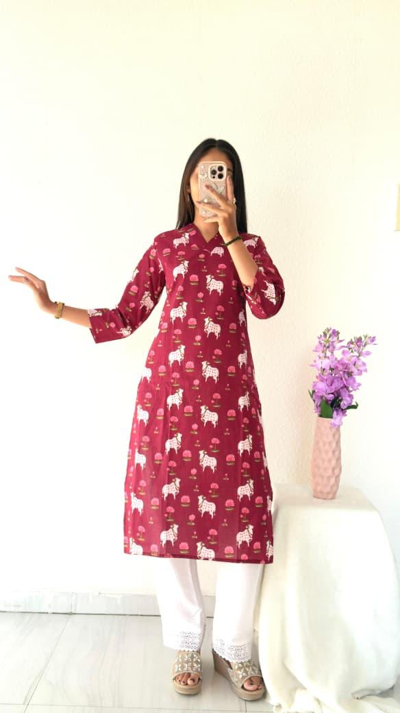 Lekha Sal 32 Rayon Printed Kurti With Bottom