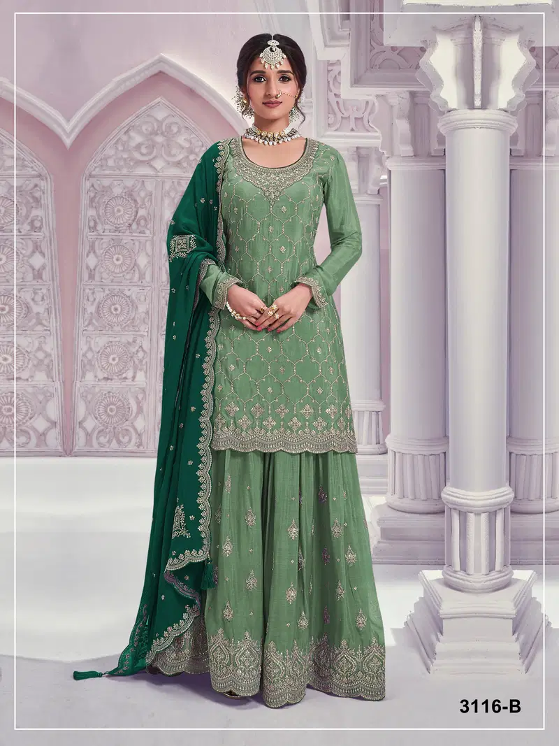 3116 Master Colors A To D Chinon Embroidered Salwar Kameez Collection