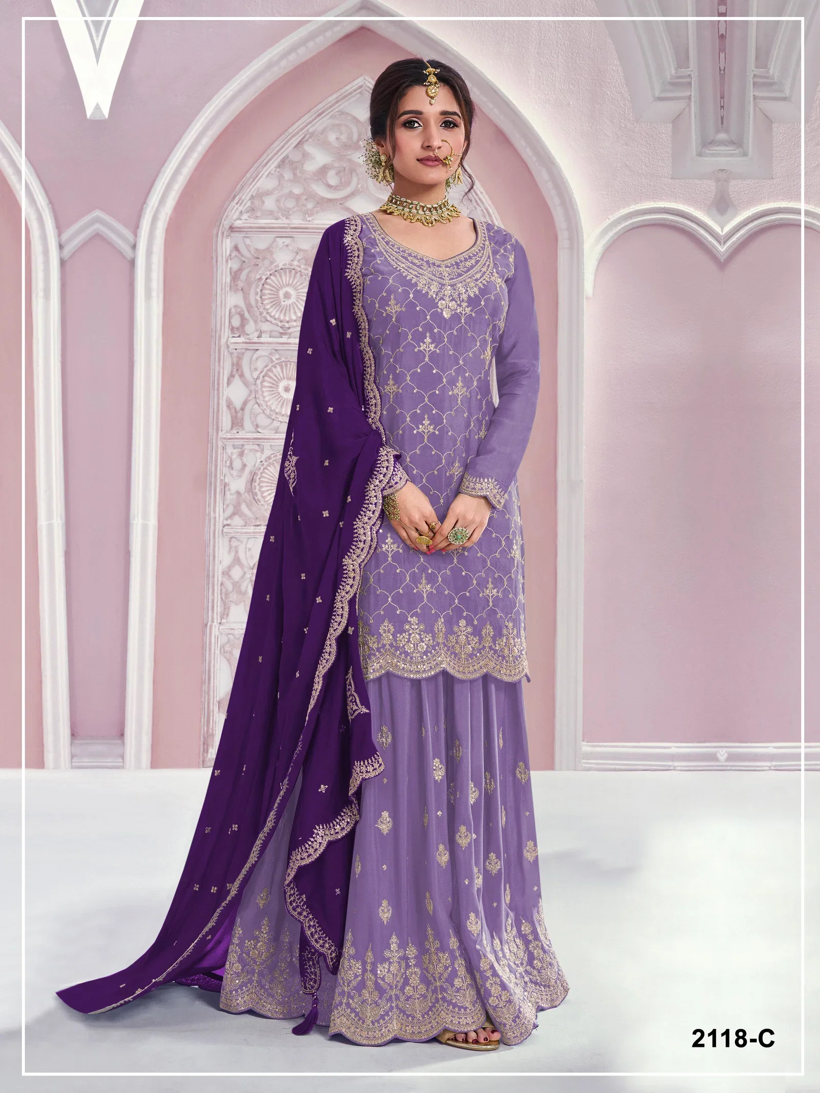 2118 Master Colors A To D Chinon Embroidered Salwar Kameez
