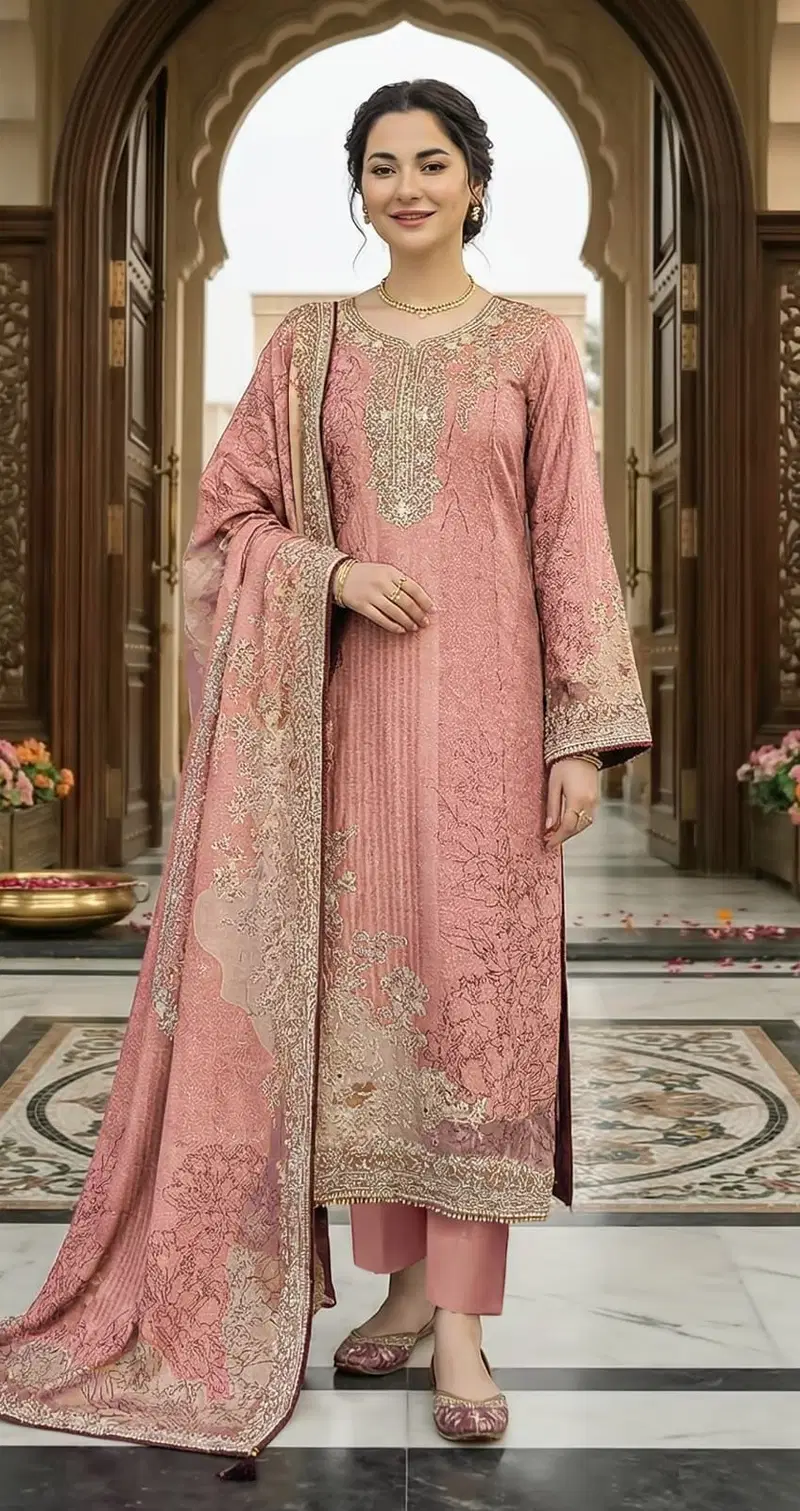 Shree Kt 338 E And F Viscose Muslin Handworked Salwar Kameez Collection