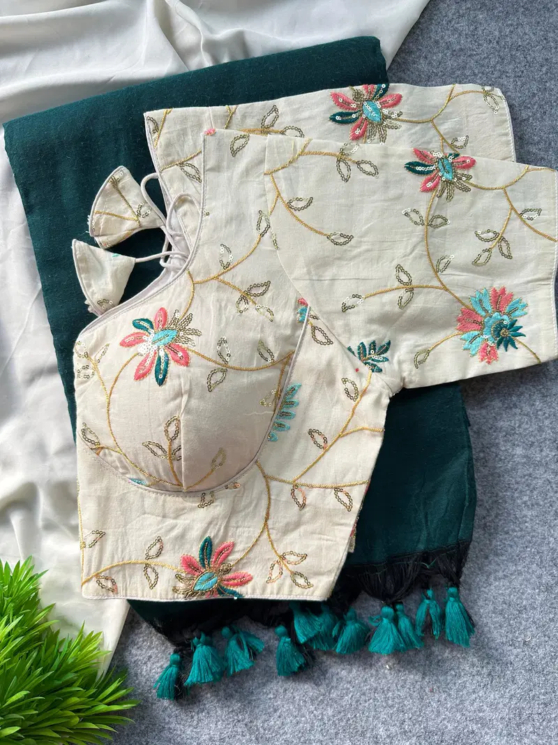 Khadi Vol 26 Khadi Cotton Saree With Embroidered Blouse Collection