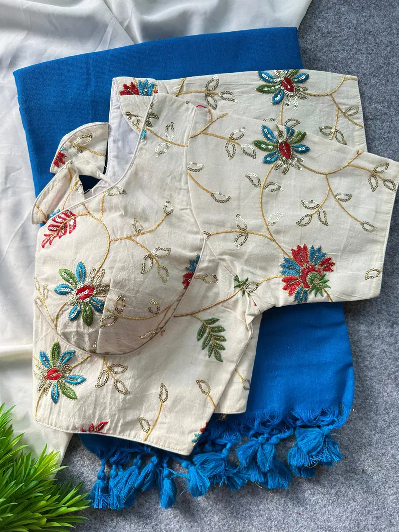 Khadi Vol 26 Khadi Cotton Saree With Embroidered Blouse Collection