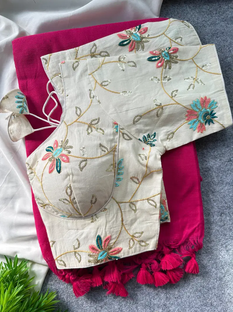 Khadi Vol 26 Khadi Cotton Saree With Embroidered Blouse Collection