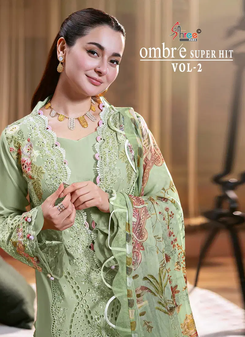 Shree Ombre Super Hit Vol 2 Cotton Dupatta Cotton Embroidered Salwar Kameez