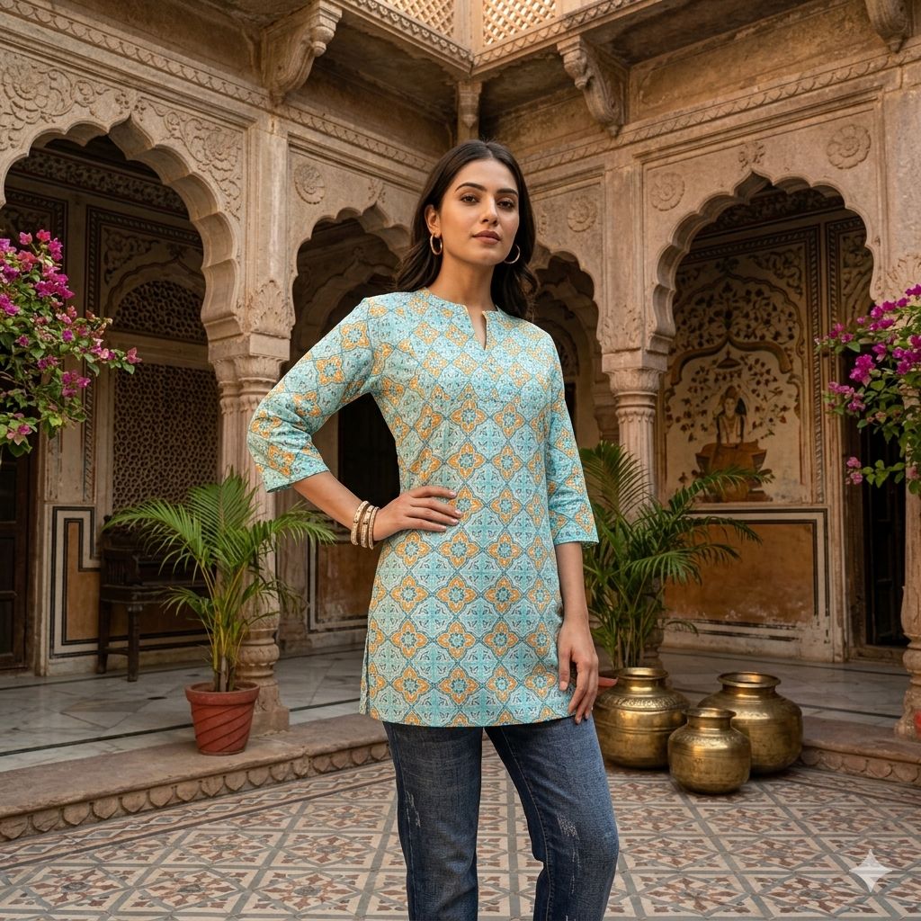 Naisha K 966 Rayon Printed Short Top Collection