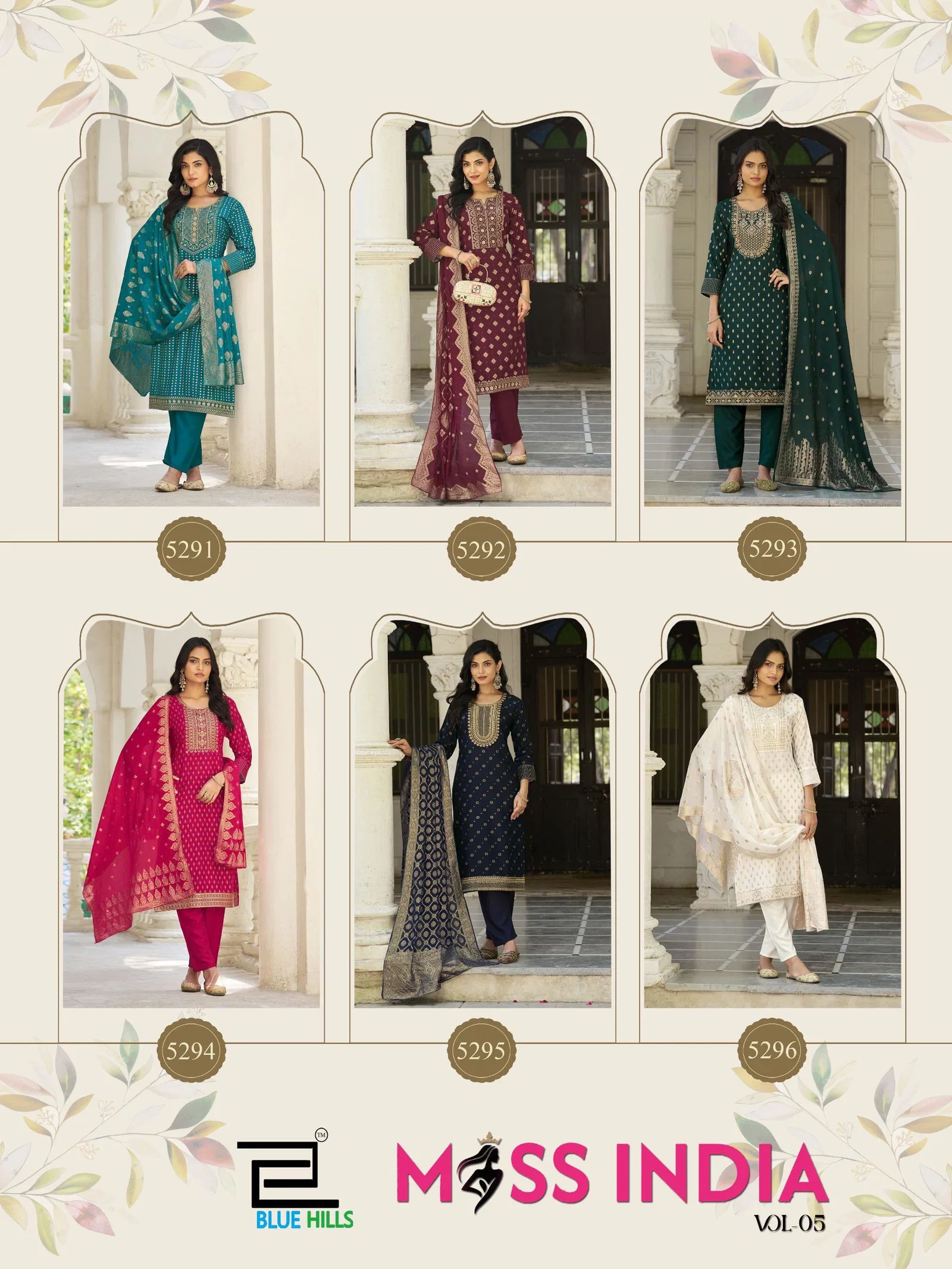 Blue Hills Miss India Vol 5 Plus Size Rayon Foil Printed Kurti With Bottom Dupatta