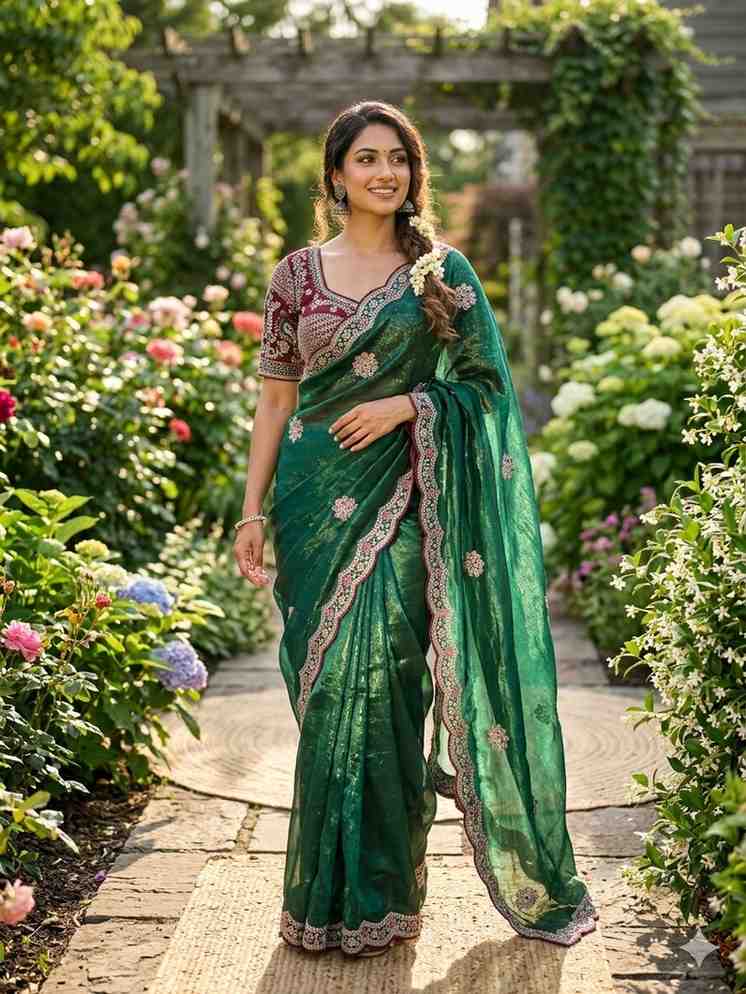 Kc 4066 Fandy Sattin Silk Sequence Worked Designer Saree Collection